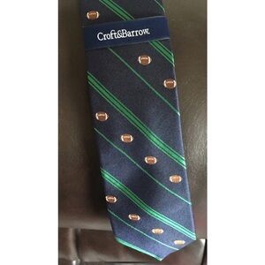 New with Tags!! Men's, Croft & Barrow, Football Themed Tie, Navy/Green